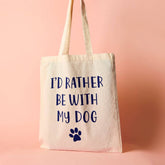 Vil heller være med hunden min - Tote Bag