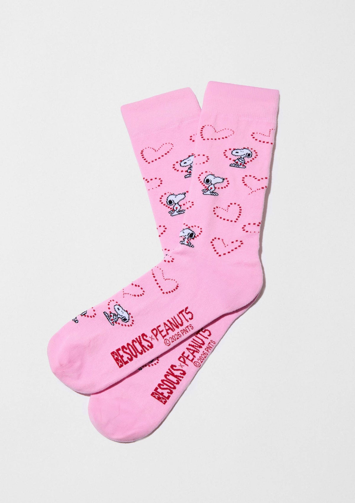 Snoopy hjerte rosa bomullssokker