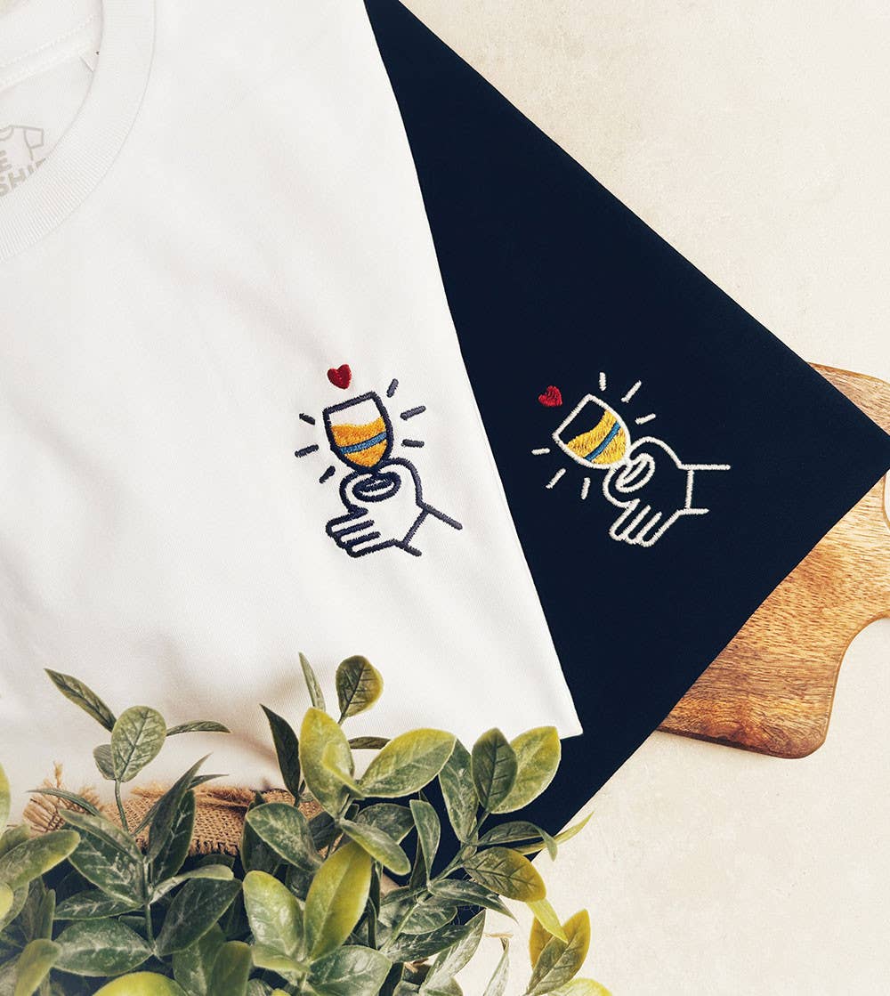 Brodert T-skjorte - Pastis heart
