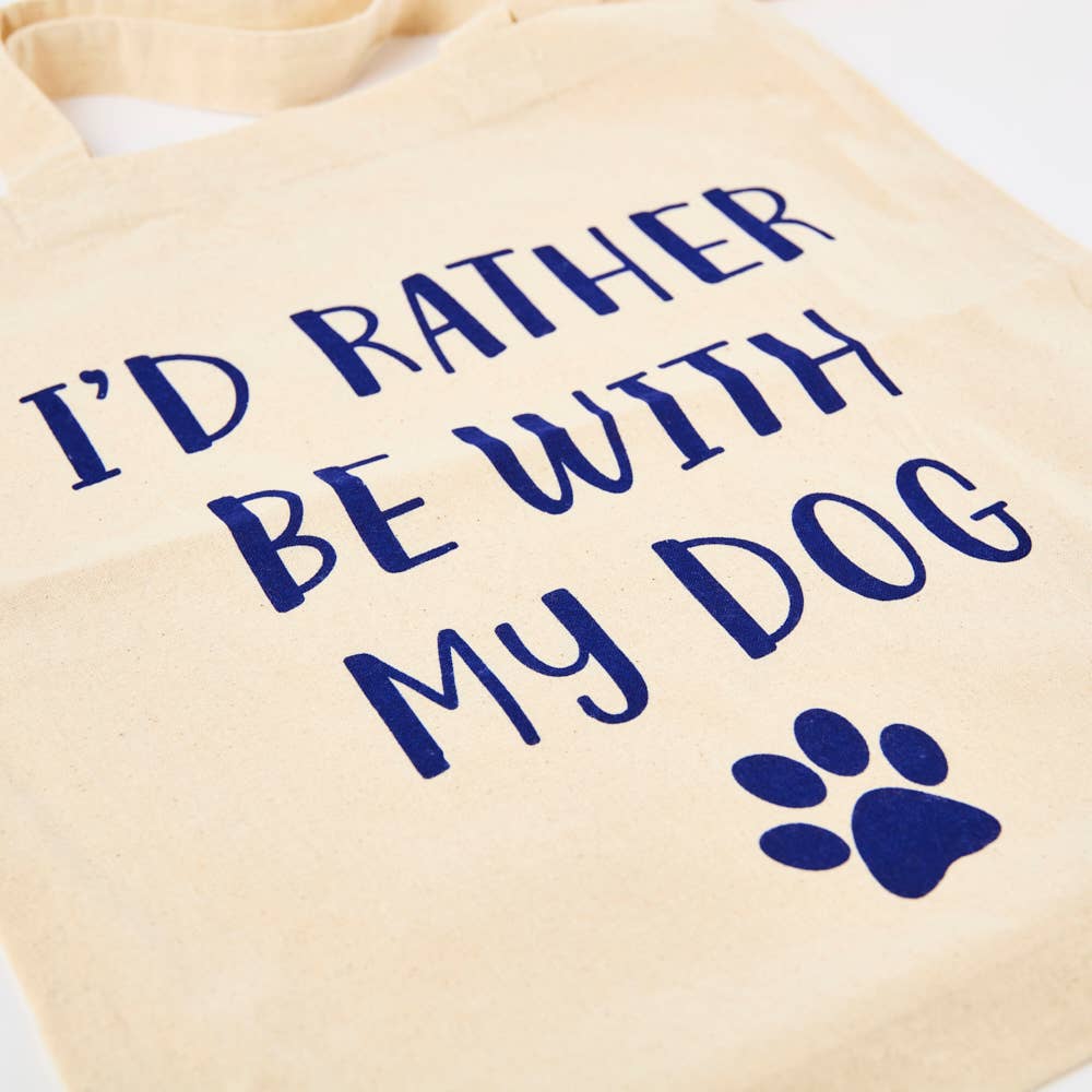 Vil heller være med hunden min - Tote Bag